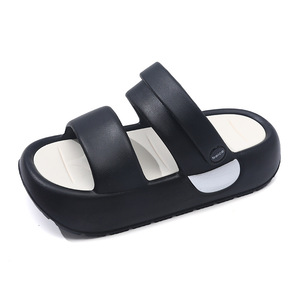 Sandales compensées à plateforme pour femmes, rehaussantes, à bout ouvert et à larges brides, Beige Blanc Rose Noir Vert clair - Product Image 5
