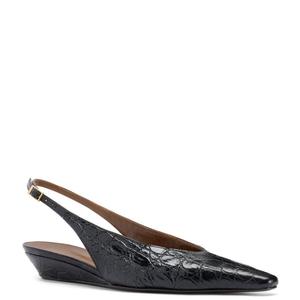 Nouvelles sandales d'été 2026 pour femmes, grande taille, noires, texture croco, bout pointu, talon compensé, à bride arrière, chaussures de bureau pour femmes, EU 34-4 - Product Image 3