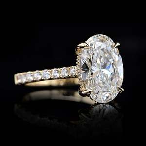 Bague en diamant de laboratoire, or massif 14 carats, taille ovale, couleur D, luxe, pour femme, RIZTA JEWELS, certifiée IGI, bijoux fins pour mariage et fiançailles - Product Image 6