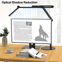 Lámpara de escritorio LED para oficina en casa, lámpara de mesa brillante de 24W con abrazadera, luz de escritorio para cuidar los ojos, luz de monitor ajustable