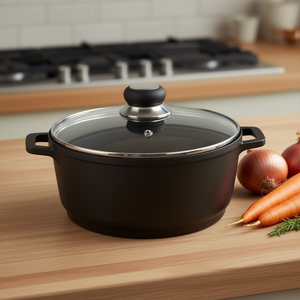 Delta Meat <b>Pot</b> 3.5 L 24 Cm Cast Aluminum Dutch Oven With Glass Lid - Product Image 3