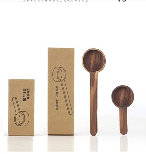 Cafe Tools Eco-Friendly 8g/10g Cuchara medidora de cobre de madera de nogal Cuchara cuantitativa para granos de café - Product Image 6