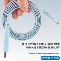 Kabel Konsol USB ke RJ45 Tipe C ke RJ45 Male to Male untuk Komputer, Kabel Serial RS232 untuk Router dan Switch