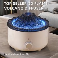 Diffuseur d'arômes volcanique à anneaux de fumée d'air, humidificateur, best-seller, flamme bicolore, montagne ultrasonique 3D, portable, alimentation USB, maison, voiture 1