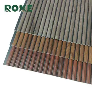 ROKE Popular 3d Ps Wall Panel 30cm Width Louversof Charcoal Louver Carbon Slate Gold Wpc Ps Wall Panels Decor