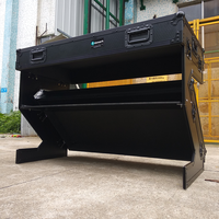 Table de DJ pliable portable Kkmark noire sur noir, style Z, compacte, avec étui de transport