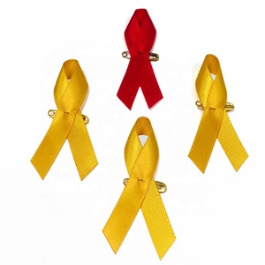 Ok personalizzato 7cm <span class=keywords><strong>nastro</strong></span> di raso giallo perno di consapevolezza del cancro al <span class=keywords><strong>seno</strong></span> per nastri di consapevolezza - Product Image 5