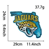 Patch brodé en sequins tête de léopard Jacksonville Jaguars Football pour chaussures, chapeaux, manteaux et vêtements