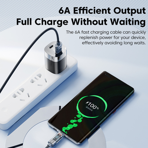 Top bán hàng xu hướng trong suốt bện USB C Cổng Cáp 66W 6A cáp dẫn hiển thị kỹ thuật số sạc nhanh cáp - Product Image 4