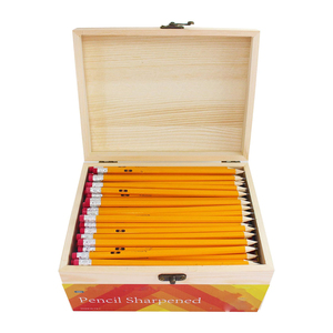 Juego de lápices HB de 100 piezas con logotipo personalizado, lápiz estándar amarillo de madera para escuela de estudiantes - Product Image 5