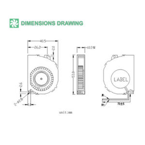 Ventilateur de refroidissement de voiture personnalisé <span class=keywords><strong>CCHV</strong></span> 50x50x10mm 5010 5V/12V/24V Ventilateur de soufflage AC Micro ventilateur centrifuge - Product Image 2