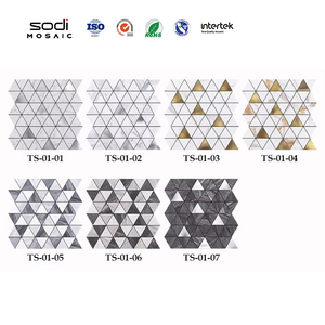 Autocollants de mosaïque en or blanc moderne <span class=keywords><strong>pour</strong></span> salle de bain, <span class=keywords><strong>douche</strong></span>, salon, cuisine, crédence - Revêtement mural imperméable décoratif - Product Image 6