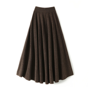 Saias <span class=keywords><strong>กระโปรง</strong></span>ผู้หญิงลาย Elegante ขนาดพลัสไซส์<span class=keywords><strong>กระโปรง</strong></span>ย้อมเรียบยาว100% <span class=keywords><strong>กระโปรง</strong></span>ขนสัตว์เมอริโนเดรสสำหรับผู้หญิง - Product Image 3