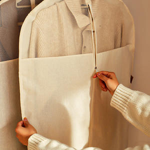 Housse anti-poussière en coton pur épaissi, rectangulaire, 100% coton, pour costumes, manteaux, cintres, rangement de garde-robe, chambre à coucher, salon, voyage - Product Image 1