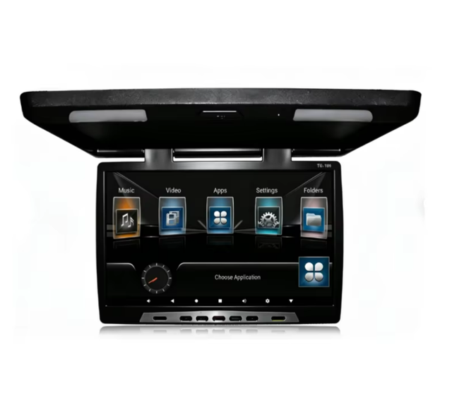Android 19-Inch HD Flip-Down Roof-Mounted Monitor with 1080P Screen USB/SD Media Player TV 1 Year Warranty for Bus/RV/Motorhome