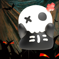Lampe de nuit LED en silicone compressible, motif Peinture célèbre 'Scream' d'Halloween, à trois réglages, ornement de bureau