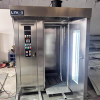 Nouveau four rotatif industriel commercial en acier inoxydable à haute productivité, au gaz/diesel, pour pizzas, maïs, fruits, capacité de 32/64 plateaux