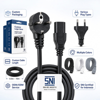 Câble d'extension SNI Indonésie, fabrication sur mesure, multiprise 3 voies avec interrupteur, cordon long