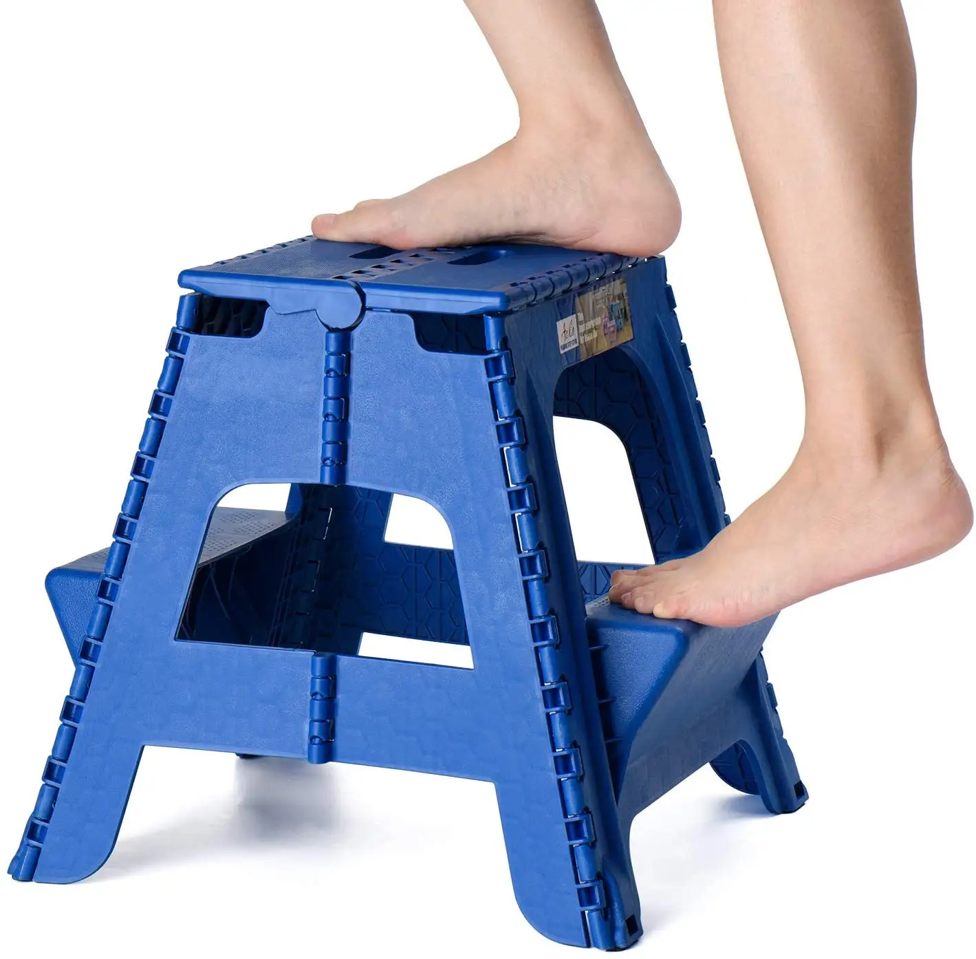 Großhandel 2-in-1 Dual Purpose Klapp-Tritt hocker Zweistufiger, haltbarer Kunststoff-Klapp hocker mit Pedal Einfach zu nehmen