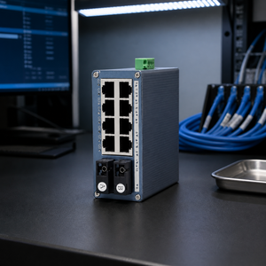 8-poorts mini industriële Gigabit <span class=keywords><strong>switch</strong></span> met 2 optische vezelpoorten SC FC ST 20KM <span class=keywords><strong>Single</strong></span> <span class=keywords><strong>Mode</strong></span> MMF optioneel - Product Image 1