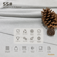 Tissu de rideau occultant écologique à chevrons 528GSM triple couche 95% isolation thermique