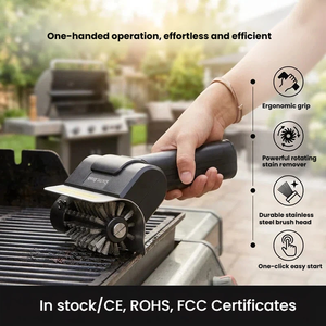 Cepillo Eléctrico para Parrilla, 2000mAh, Inalámbrico, con LED, de Acero Inoxidable, Giratorio, Recargable, Herramienta de Limpieza para Parrillas de Barbacoa - Product Image 3