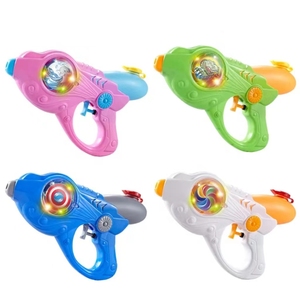 Con iluminación Niños Verano Pistola de agua de plástico barata Juguetes de playa 26 <span class=keywords><strong>cm</strong></span> Pistola de agua giratoria de 4 colores Juguete - Product Image 1
