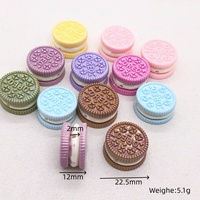 Breloque de sac porte-clés DIY en résine, motif biscuit sandwich chocolat 3D, trou droit, irisé UV, pour enfants, accessoires pour cheveux
