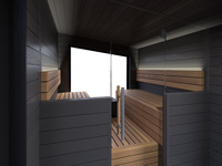 Ruang Sauna kayu Solid 2-8 orang, dapat disesuaikan, ruang Sauna luar ruangan Modern kelas atas
