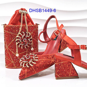 Ensemble de chaussures et de sacs italiens pour femmes Ensemble de chaussures et de sacs assortis de <span class=keywords><strong>luxe</strong></span> pour femmes africaines - Product Image 1