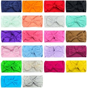 FanYue-Diadema <span class=keywords><strong>de</strong></span> lazo <span class=keywords><strong>de</strong></span> nailon para bebé, elástico turbante suave para niños, diademas para bebé, 2022 - Product Image 3