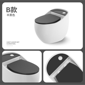 <span class=keywords><strong>WC</strong></span> en céramique KD-20CTB au design <span class=keywords><strong>vintage</strong></span> noir et blanc, sanitaires de Chaozhou, toilette en forme d'œuf à poser au sol - Product Image 2