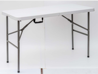 Table d'extérieur pliable en plastique, meuble de Camping, vente en gros, 4 pieds