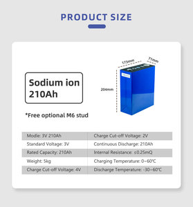 แบตเตอรี่โซเดียมคุณภาพสูง อายุการใช้งานยาวนาน 3V 3.1V 75Ah 210Ah สำหรับระบบกักเก็บพลังงานแสงอาทิตย์ - Product Image 4