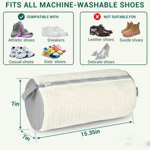 Sacs à linge spéciaux pour chaussures pour lavage en machine, sac de protection anti-déformation, sac de lavage de chaussures pratique, polyester 39x19cm - Product Image 4