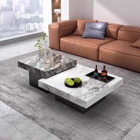 Table basse moderne en marbre KINGTOP, usine de Foshan |   Table de salon luxueuse |   Table basse avec structure en acier inoxydable