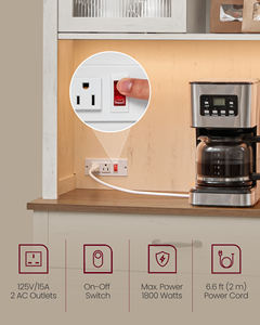 <span class=keywords><strong>VASAGLE</strong></span>-<span class=keywords><strong>Armario</strong></span> <span class=keywords><strong>de</strong></span> <span class=keywords><strong>almacenamiento</strong></span> independiente grande con cajón, aparador blanco, con luces y estación <span class=keywords><strong>de</strong></span> carga - Product Image 5