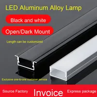 Lampu LED Linear Aluminium Seri 6000, Permukaan Anodized, Sensor, Kabinet, Lemari, Ruang Tamu, Profil Lampu LED 3500K Warm