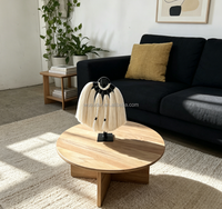 Décoration de table bohème faite à la main avec pampilles et support, ornement en fibre noire et ivoire pour la décoration intérieure de la maison et des hôtels
