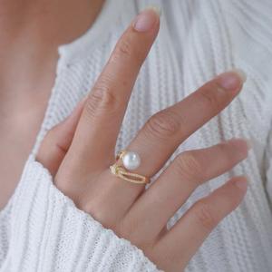 Base para Anillo de Plata S925, Accesorios para Perlas DIY, Anillo de Moda con Cuentas Redondas de 8-11 mm, Producto 10405 - Product Image 4