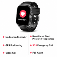Montre GPS 4G pour seniors européens, alarme SOS, détection de chute, appel vidéo, moniteur de santé, rappel de médicaments, WiFi
