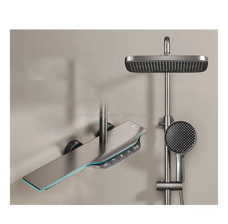 Bathroom Products thermostatic Shower Sets Atmosphere Light Piano Key Shattaf Bathroom Mixer Tap With Shower Set