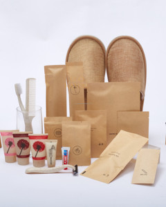 Jabón y champú de hotel ecológicos personalizados, zapatillas de hotel biodegradables con logotipo - Product Image 1