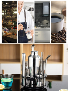 Ensemble de 14 pièces pour barman, kit de <span class=keywords><strong>mixologie</strong></span>, outils et accessoires pour bar, shaker à cocktails en acier inoxydable - Product Image 5