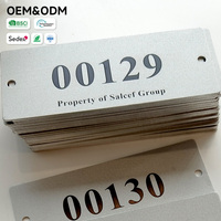 Etiquetas de Inventario Personalizadas de Aluminio Mate con Número de Serie, Información de Propiedad, Montadas con Tornillos