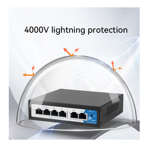 Commutateur Ethernet GIANTECH GT-106T AI 6 ports PoE 48V 100M RJ45 IEEE802.3af Half/Duplex 3 broches compact en métal pour entreprise - Product Image 2