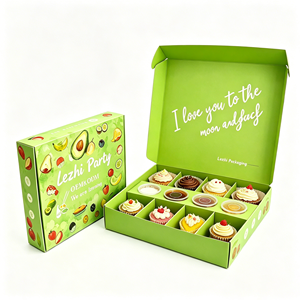 Emballage de beignets en papier biodégradable de qualité alimentaire avec logo personnalisé, rose, pour <span class=keywords><strong>livraison</strong></span> rapide de mochi donuts, avec fenêtre - Product Image 1