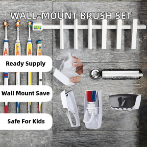 Meilleur distributeur automatique de brosses à dents en plastique, écologique, à fixer au mur, presse-dentifrice, porte-brosses à dents, ensemble pour enfants et famille - Product Image 2