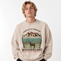 Sweat-shirt unisexe à col rond en coton et polyester mélangé, 400 g/m², effet vintage, avec logo personnalisé, vente en gros