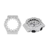 Versandfertige GA-100 Uhr mit Stachel-Design, Moissanit-Uhr-Lünette, Maßgefertigte Iced-Out GShock Moissanit-Uhrengehäuse